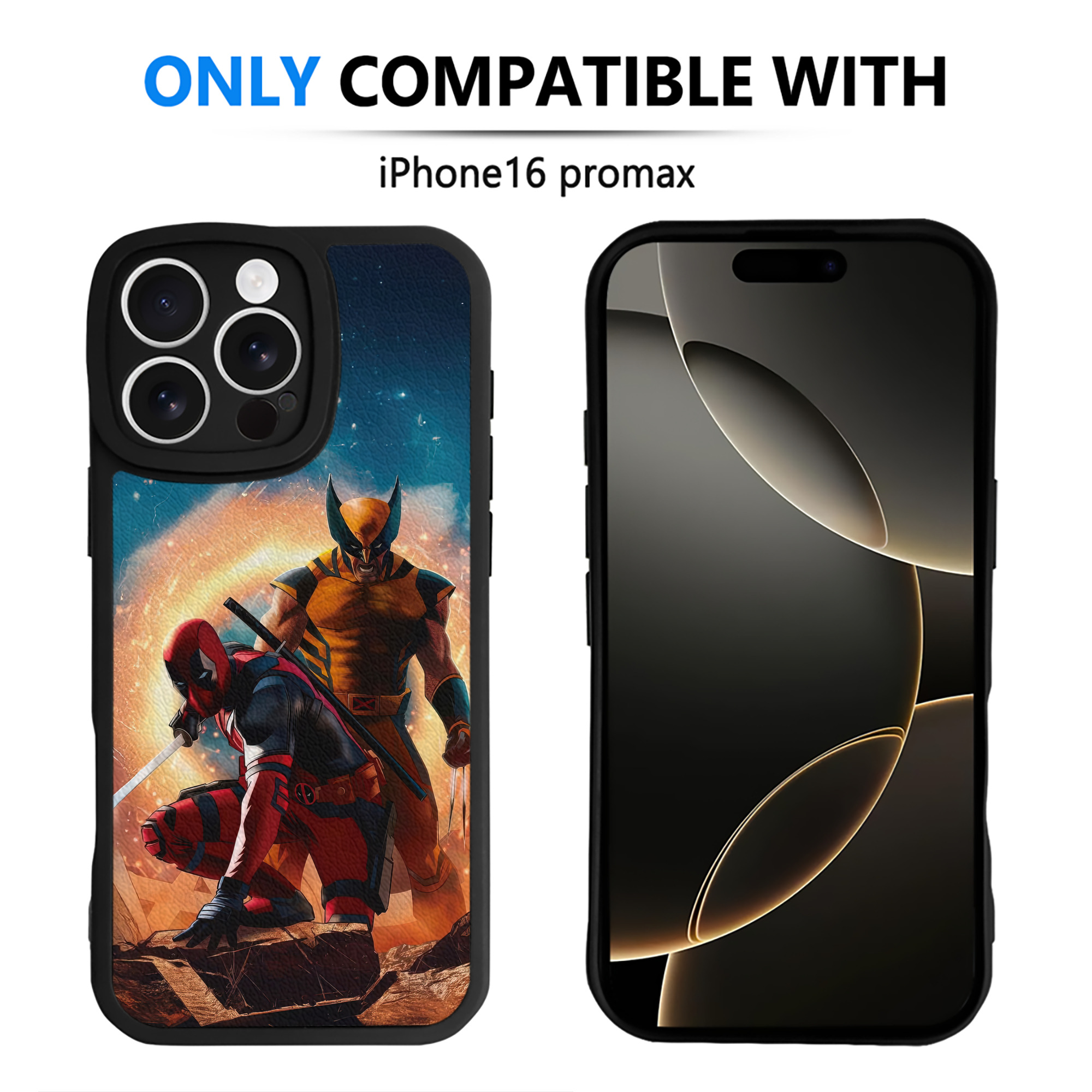 （画像用） Deadpool デッドプール 【iPhone 16シリーズ対応】シリコンスマホケース（レザー調） 材質：シリコン